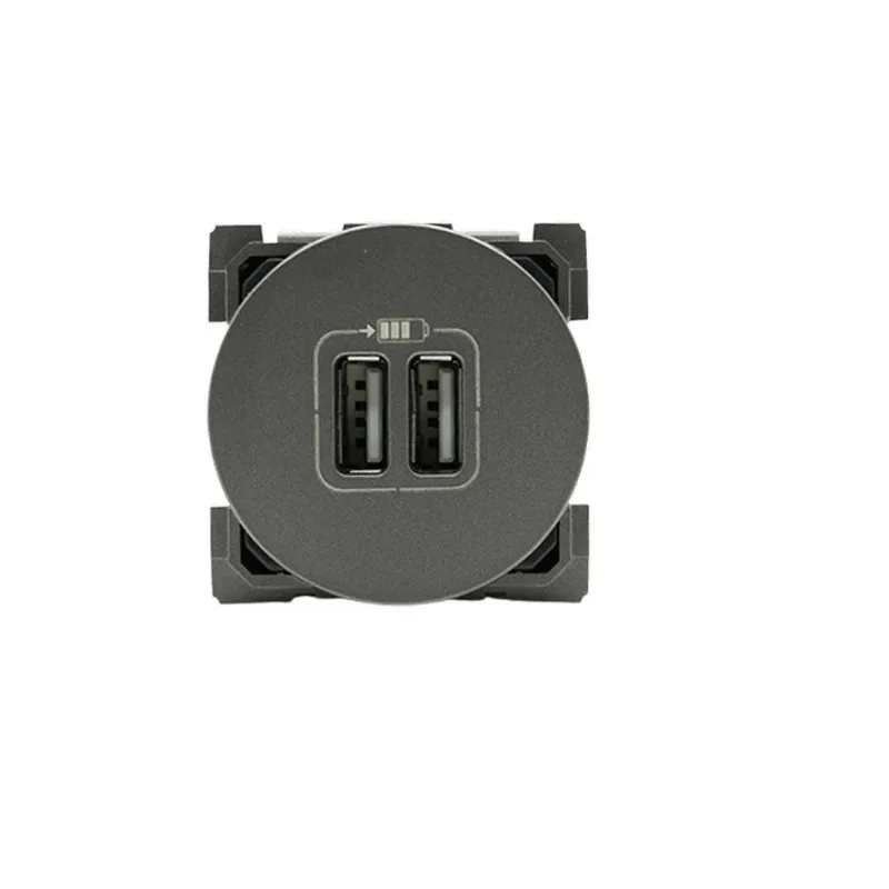 Módulo Carregador Usb 1500MA 2 Módulos Redondo Magnésio Arteor Cód.573398B - Pial