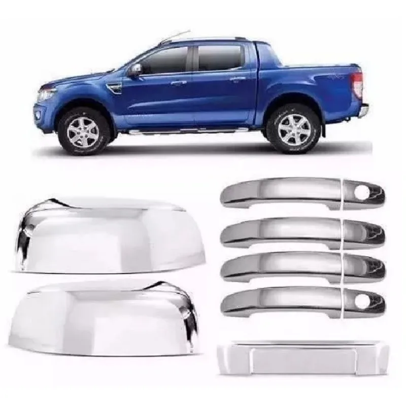 Kit Aplique Cromado Maçaneta Retrovisor Traseira Ranger 2015