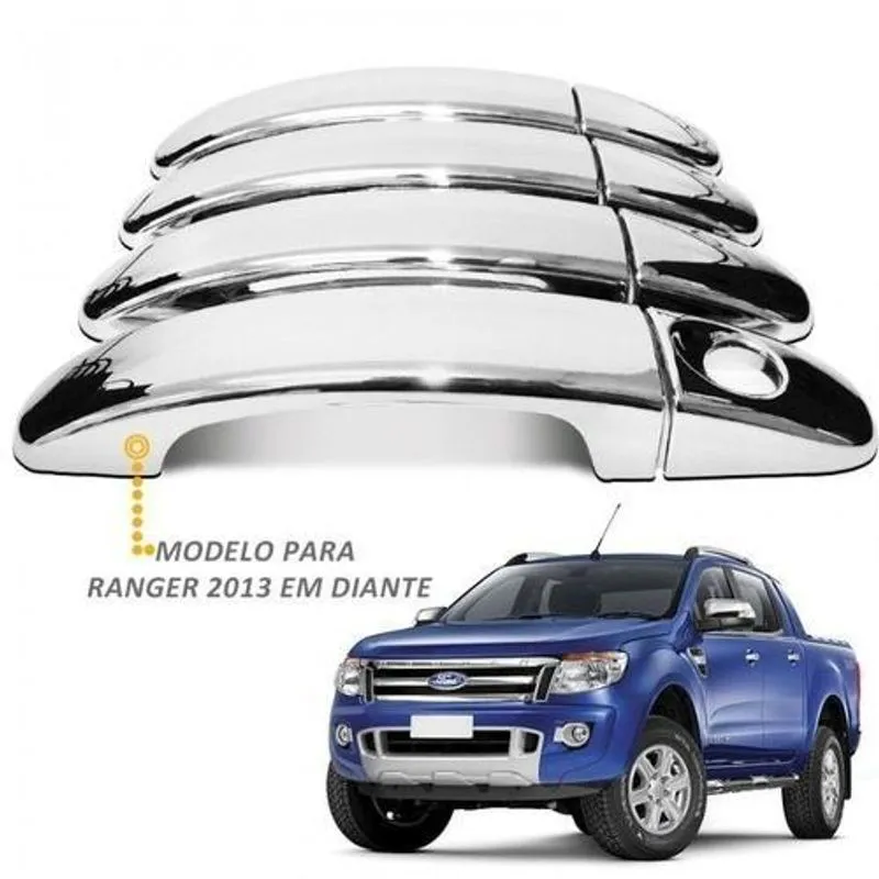 Kit Aplique Cromado Maçaneta Retrovisor Traseira Ranger 2016