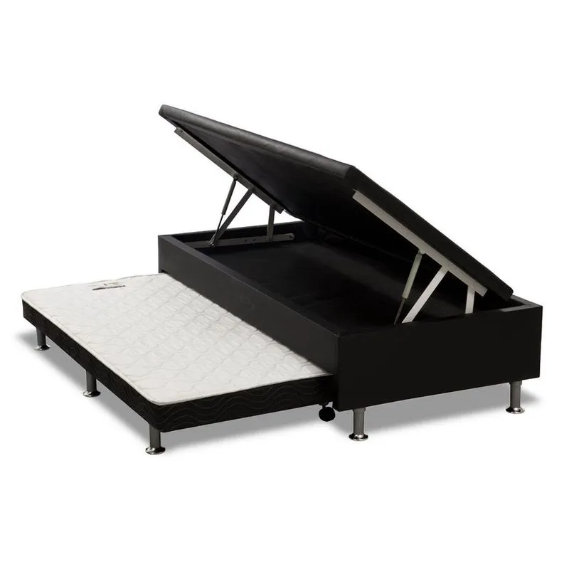 Cama Box Bau Solteiro Com Auxiliar Semi Ortopedica Corino
