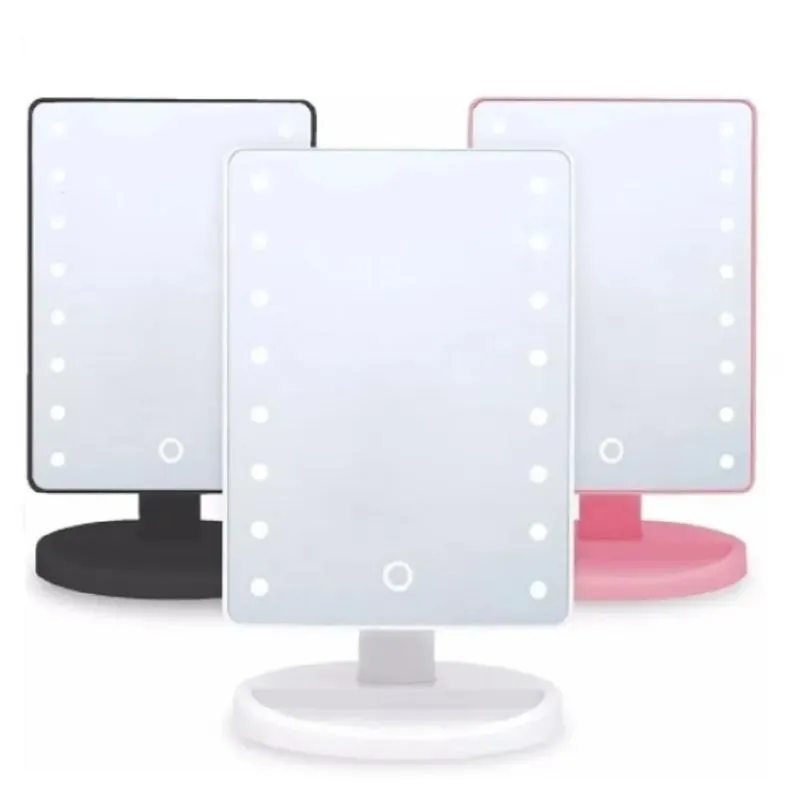 Espelho de Mesa Maquiagem 16 Led Iluminação Camarim Portatil