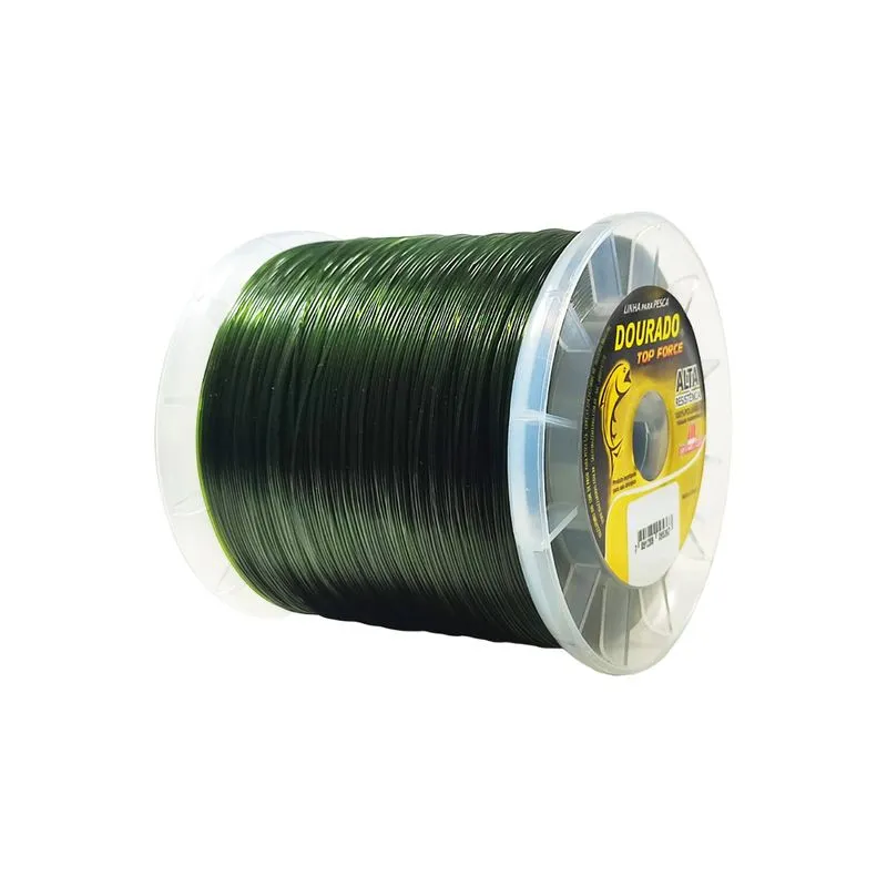 Linha Pesca Monofilamento Mazzaferro Dourado Top Force 500gr 0.80mm Verde Oliva