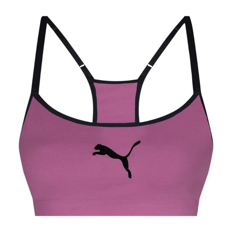 Top Puma Com Bojo Regulador Sem Costura Feminino P / Rosa