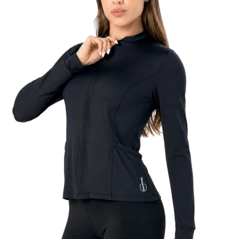 Jaqueta Selene Fitness Proteção UV Feminina GG / Preto