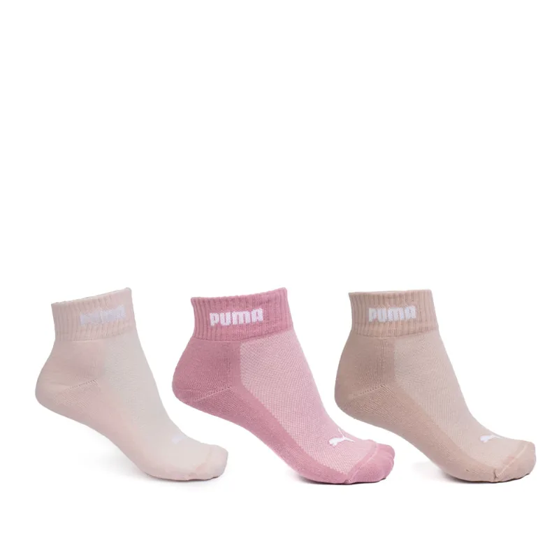 Meia Feminina Puma Kit 3 Pares Algodão Penteado Rosa - 5