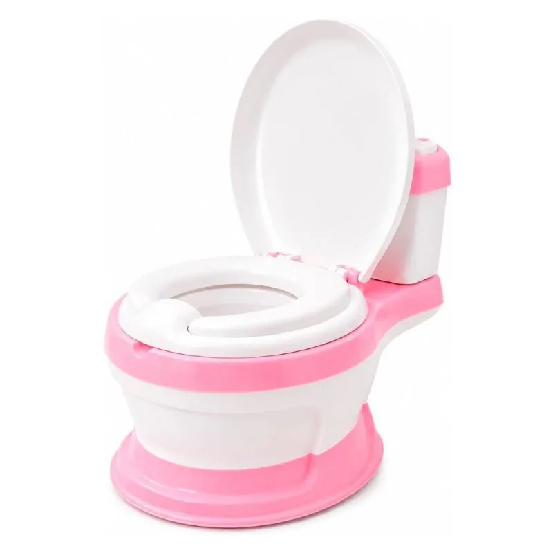 Troninho Privadinha Infantil com Assento Redutor e Compartimento para Lenços Rosa