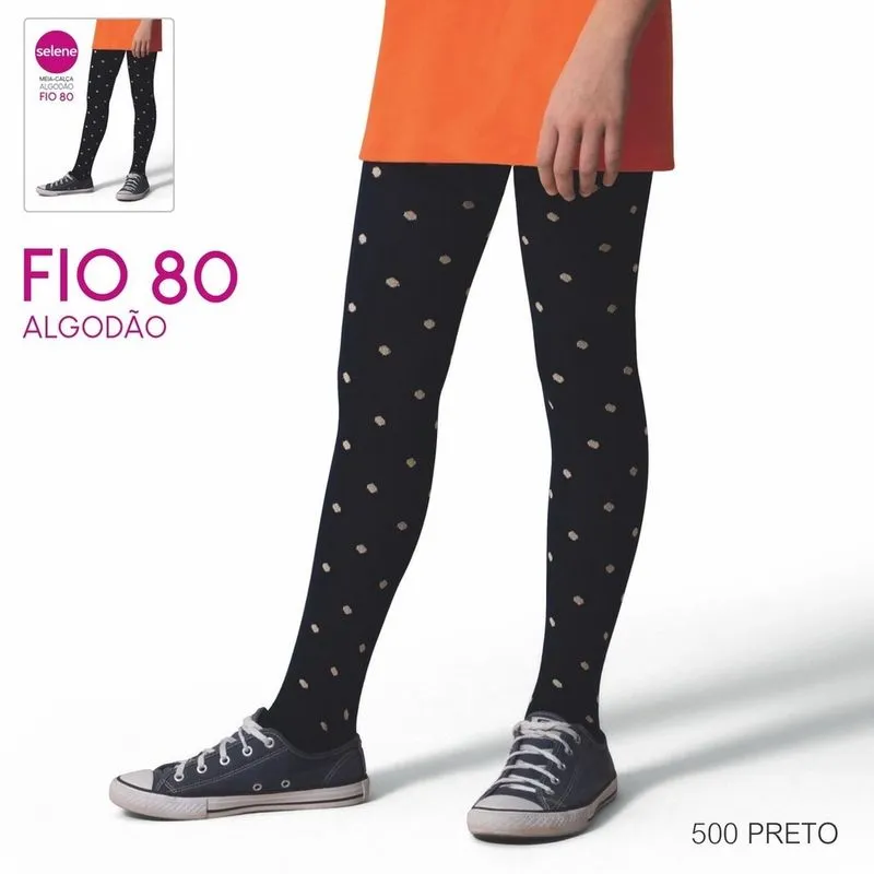 Meia Calça Infantil 9560 Preto Selene P