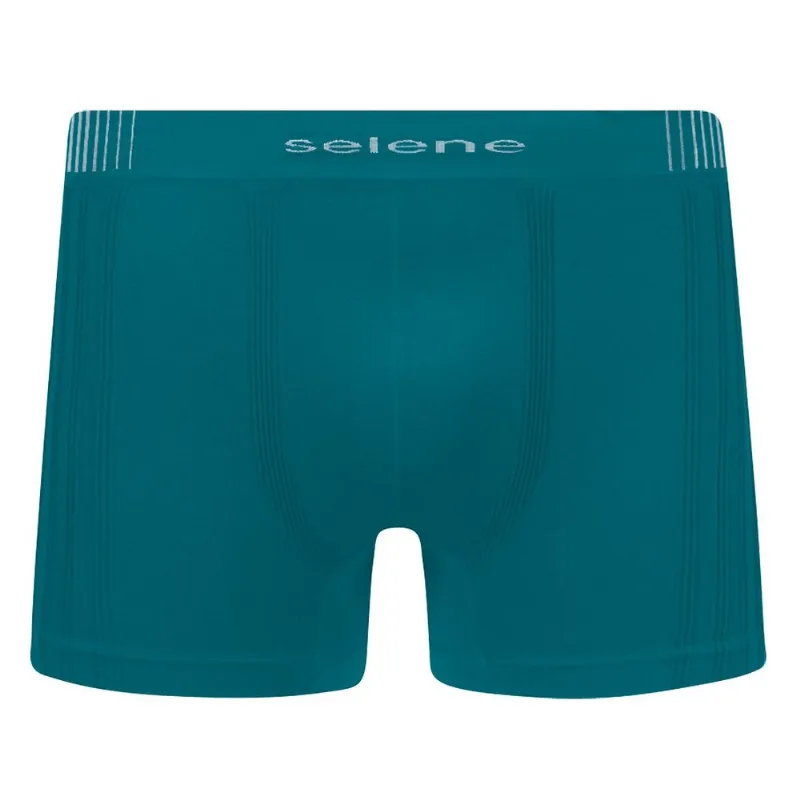 Cueca Boxer Selene Sem Costura Masculina - Petróleo M / Verde