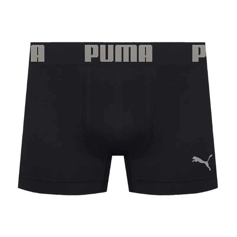 Cueca Boxer Puma Sem Costura Masculina - Preto e Prata P / Preto/Prata