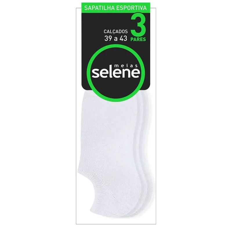 Kit 3 Pares Meia Sapatilha Invisível Masculina Meia Masculina Sapatilha Invisível 3 Pares 39/44 Lisa Esportiva Branca