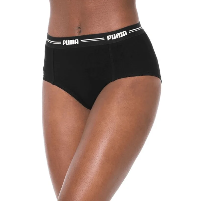 Kit 2 Calcinhas Mini Boxers Shortinho Modal Stretch Puma Branco/preto