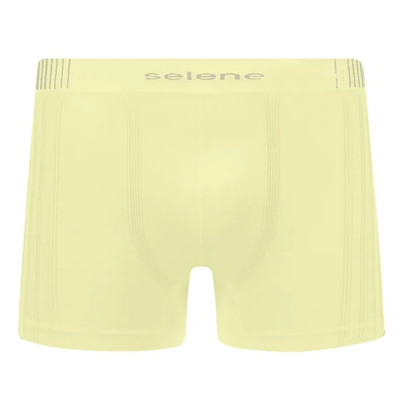 Cueca Boxer Selene Sem Costura Masculina GG / Amarelo
