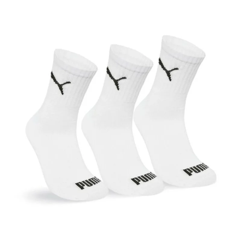 Meia Puma Esportiva Cano Médio Kit 3 Pares - 4530 44-46 - Cinza 44-46 / Branco