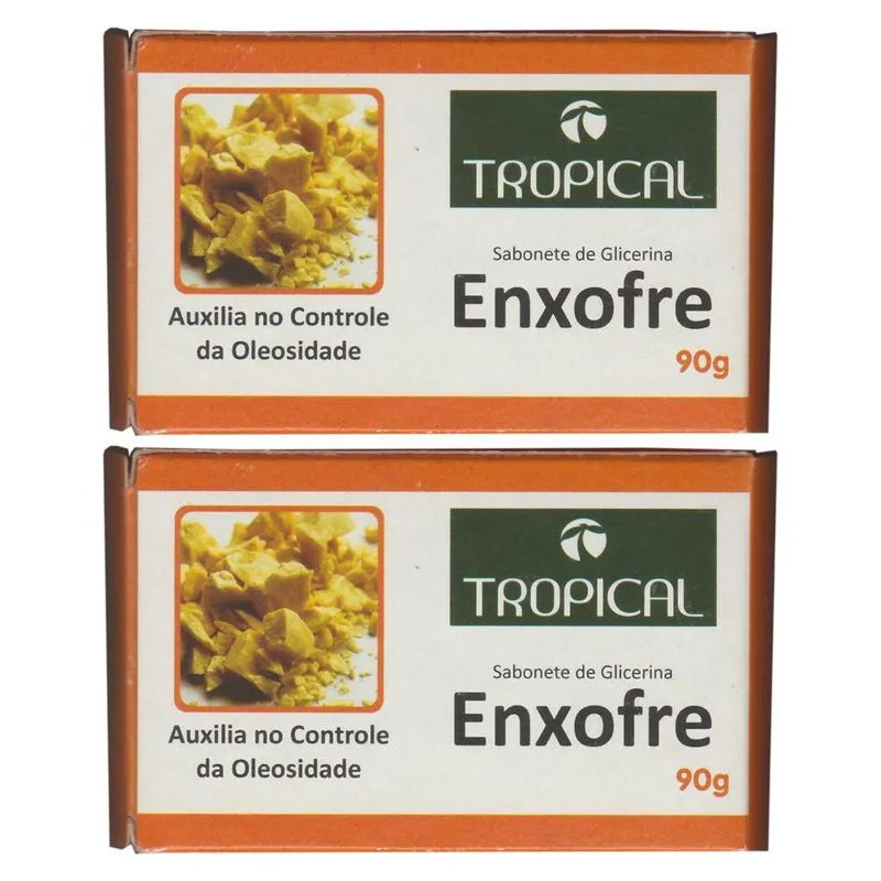 Sabonete De Glicerina Enxofre 90g Tropical Kit 2 Barras