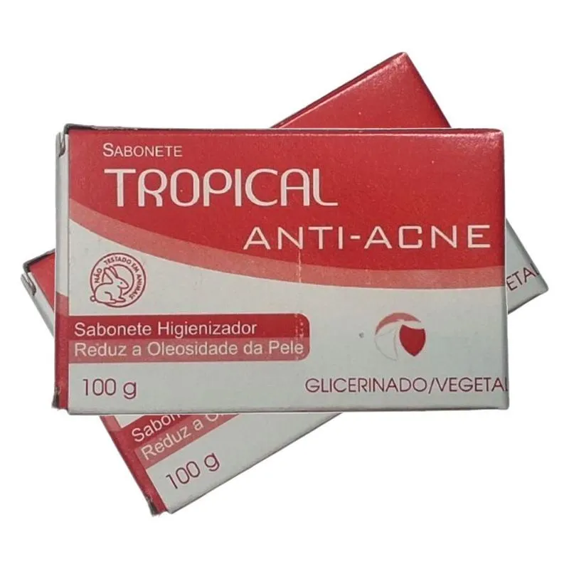 Sabonete Anti Acne Glicerinado 100g Tropical - Kit 2 Barras