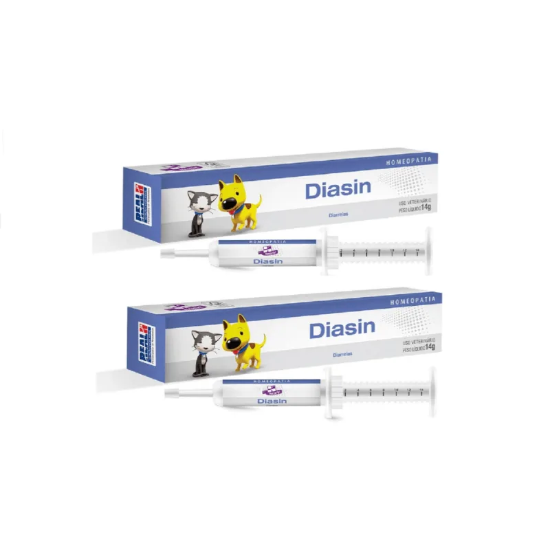 Kit 2 Diasin Tratamento De Diarreia Cães Gatos Homeopet 14g