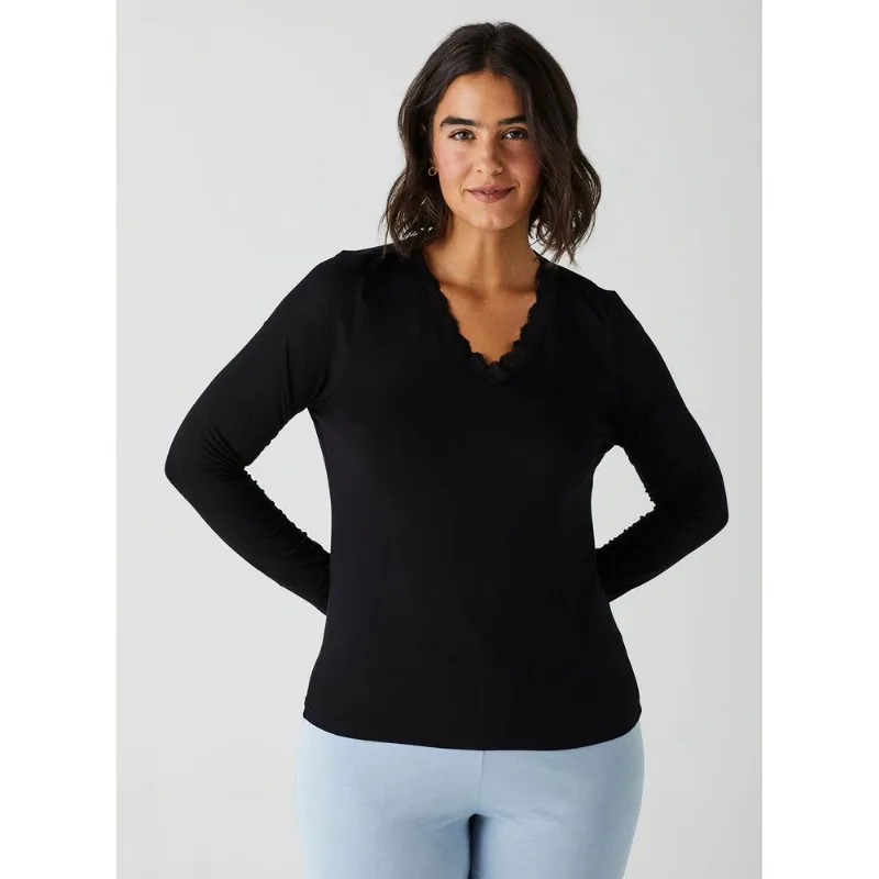 Blusa Manga Longa com Renda 21996 SuperBlack - GG