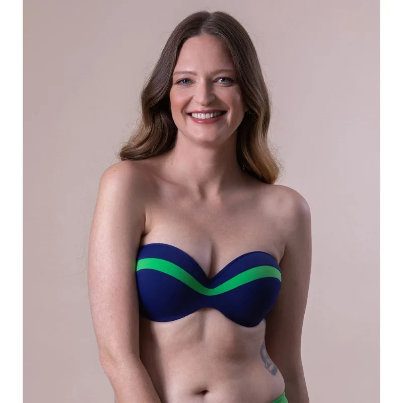 Biquíni Parte de Cima Tomara que Caia 18270 - peça promocional DeepBlue&HappyGreen - 46B