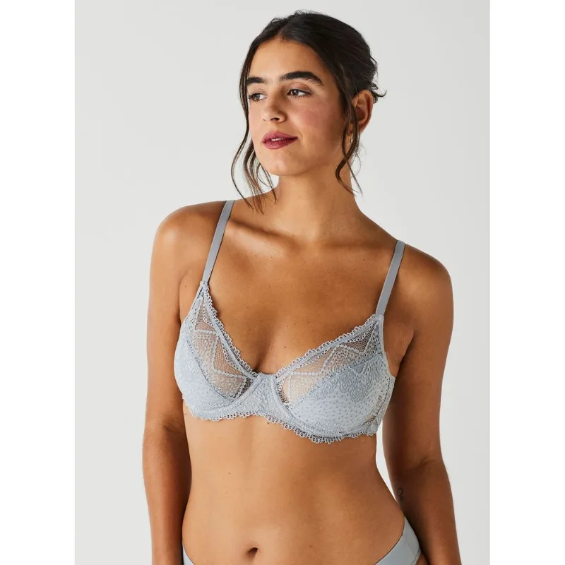 Sutiã de Renda Sem Bojo Com Aro Reducer Lovely 51554 Silver 42D