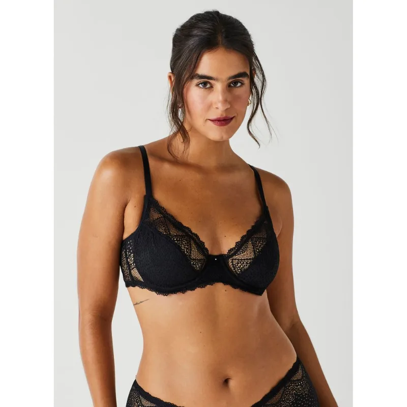 Sutiã de Renda Sem Bojo Com Aro Reducer Lovely 51554 Preto 40D