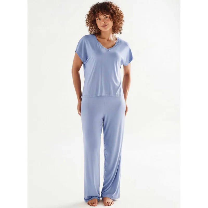 Calça de Pijama Longa 20515 Lilac Blue GG