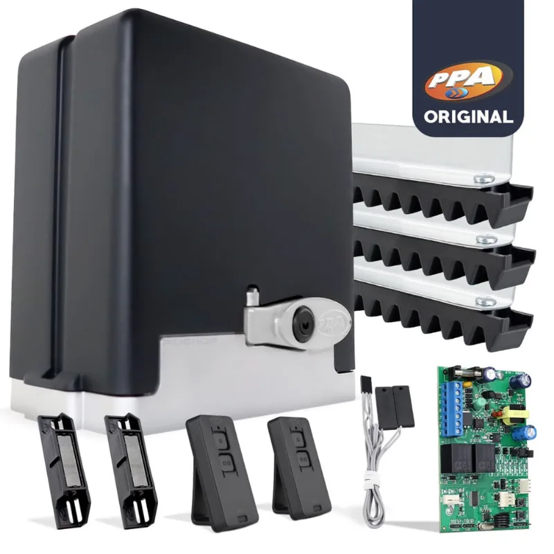 Kit Motor Portão Ppa Dz Stark 600 1/3 220V 3,5m Cremalheira