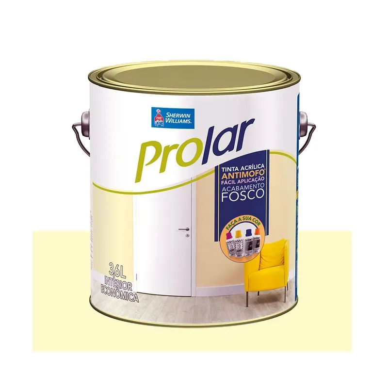 Tinta Sherwin Williams Prolar Látex Vinil Acrílico Fosco Marfim 3,6 Litros