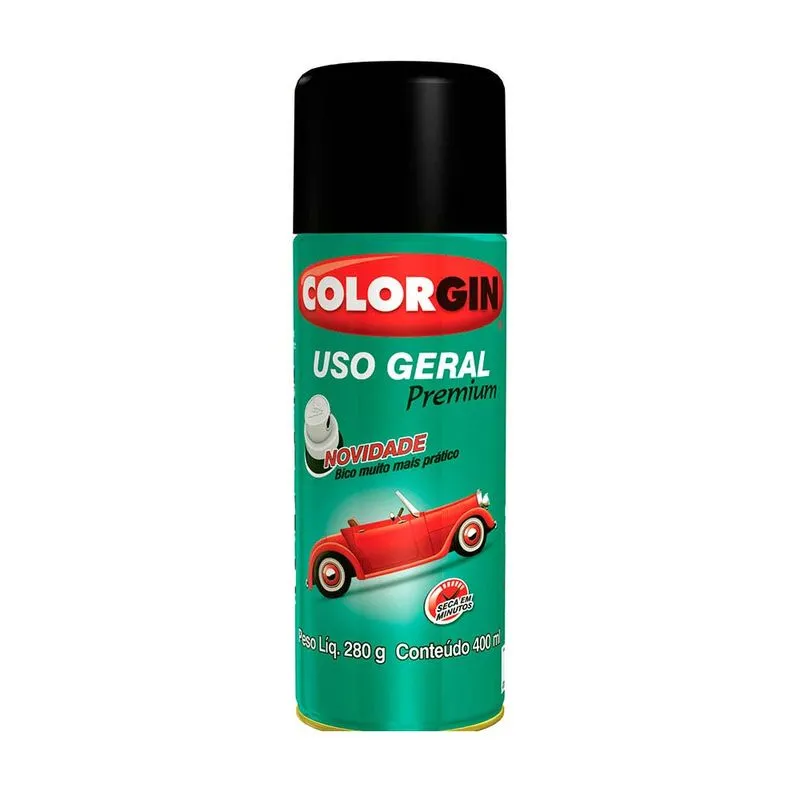 Tinta spray Colorgin Uso Geral Primer brilhante 400ml vermelho solar Sherwin Williams