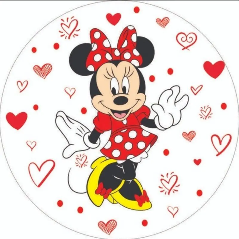 Kit Sousplat Base+capa+guardanapo+anel 16pç Minnie Coração