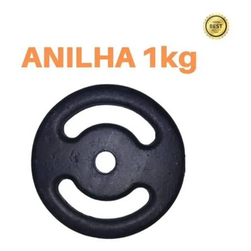 Anilha 1kg Super Premium Ferro Fundido Pintada Academia/casa