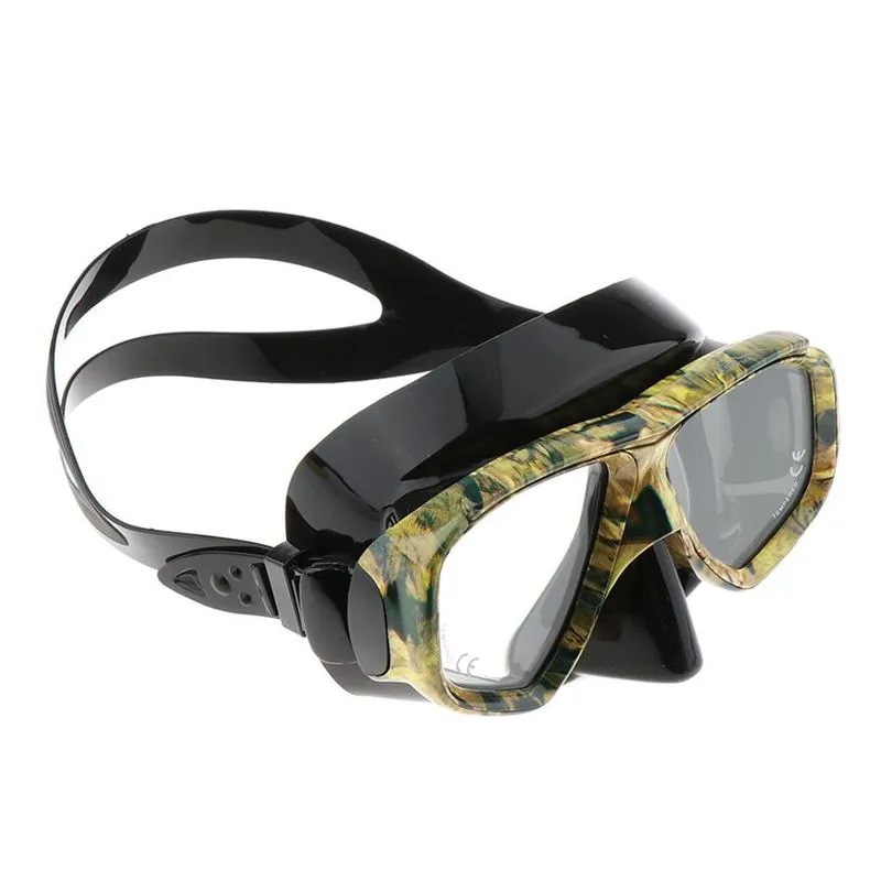 Máscara De Mergulho Com Snorkel Em Vidro Temperado Camuflado