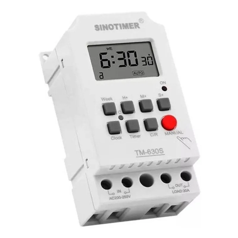 Timer Digital Programador Horario Tm630a 127v 30a Din/painel