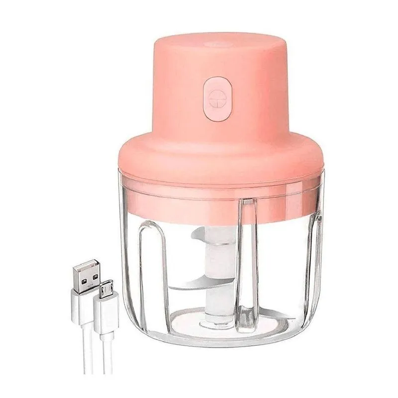 Triturador De Alimentos Elétrico Rosa 14x9,5cm - Ke Home