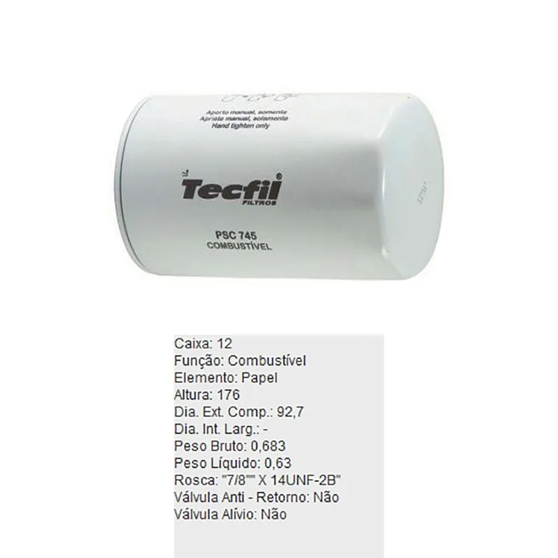 Filtro De Combustivel Gm Gmc Caminhao Tecfil Psc745