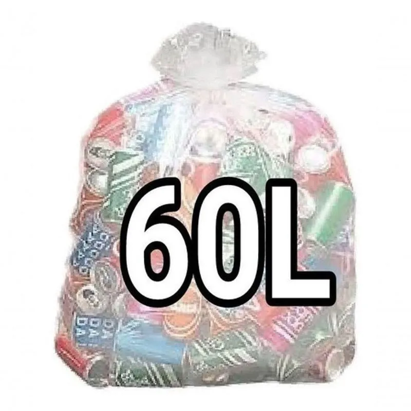 Sacos De Lixo Transparente 60l Reforçado 100 Un