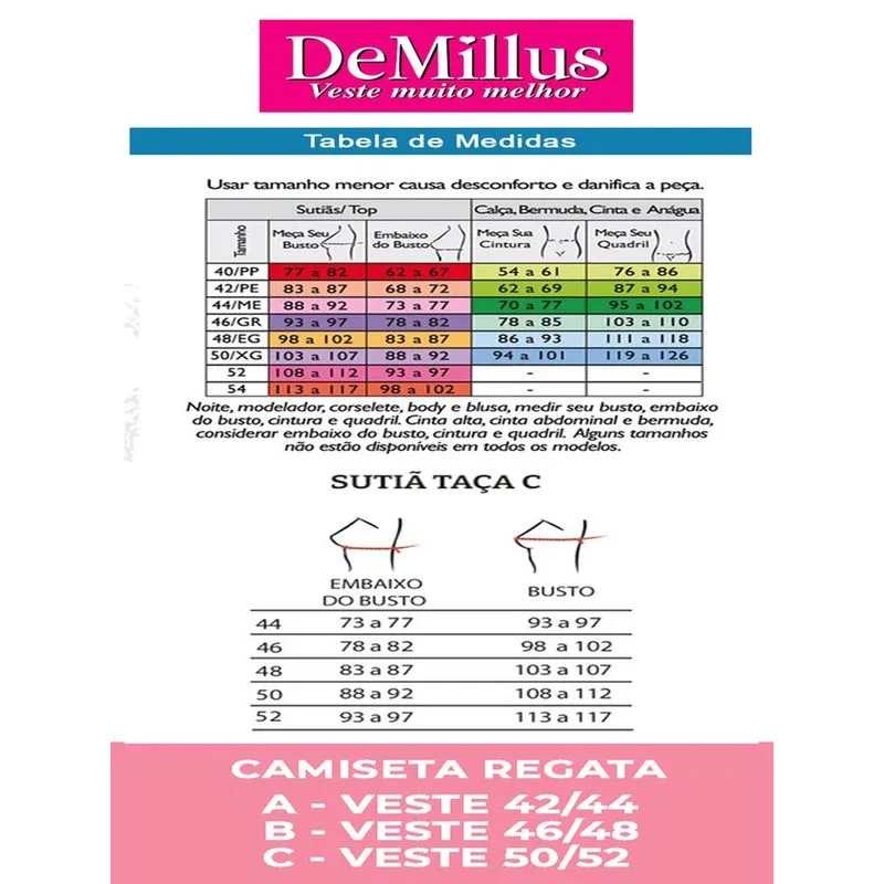 Sutiã com Aro e Bojo Iridien Demillus 65204 Taça B