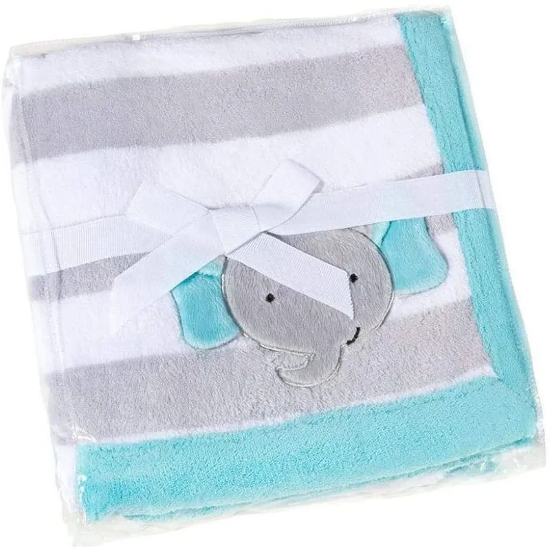 Manta Cobertor Fleece Infantil Para Bebe Enxoval Cinza Elef