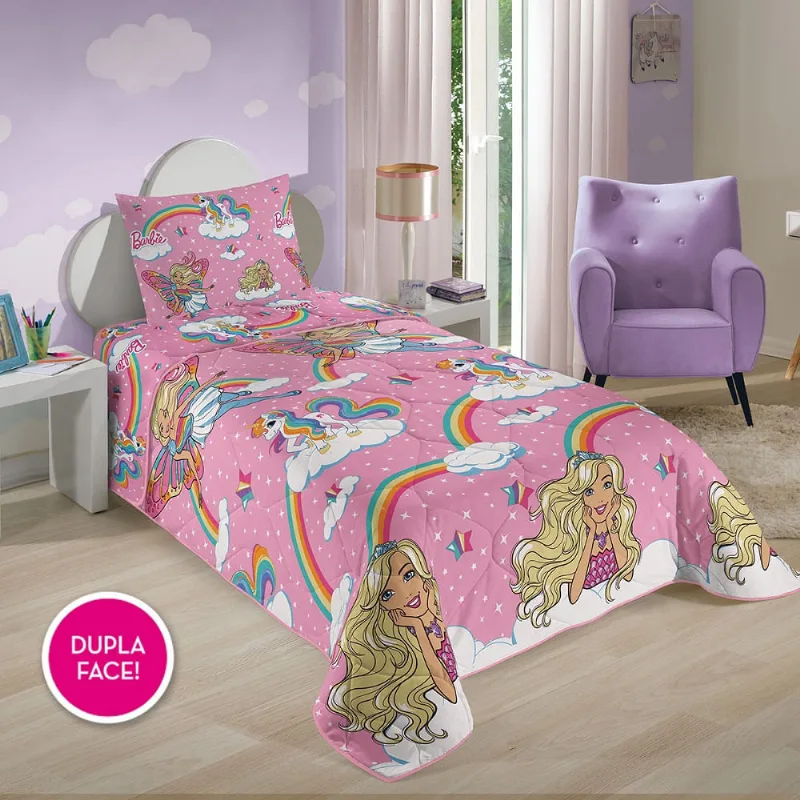 edredom infantil lepper microfibra barbie reinos mágicos 04683301