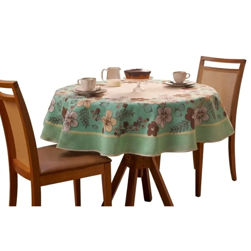 Toalha de Mesa Redonda Estampada Lepper 4 Lugares Pop 1,55m Holambra