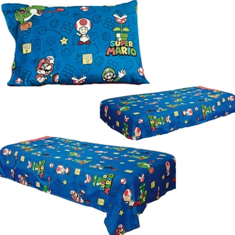 Jogo De Cama Infantil 3 Peças Solteiro Modelo: Mario Bross