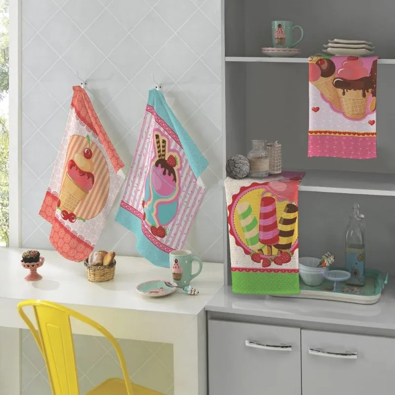 Pano De Prato Copa Lepper Estampado Napolitano 40cm X 60cm 7 Peças