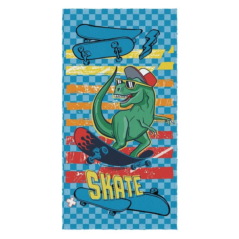 Toalha De Banho Infantil Felpuda Skate 60x110 Cm Estampado - Lepper