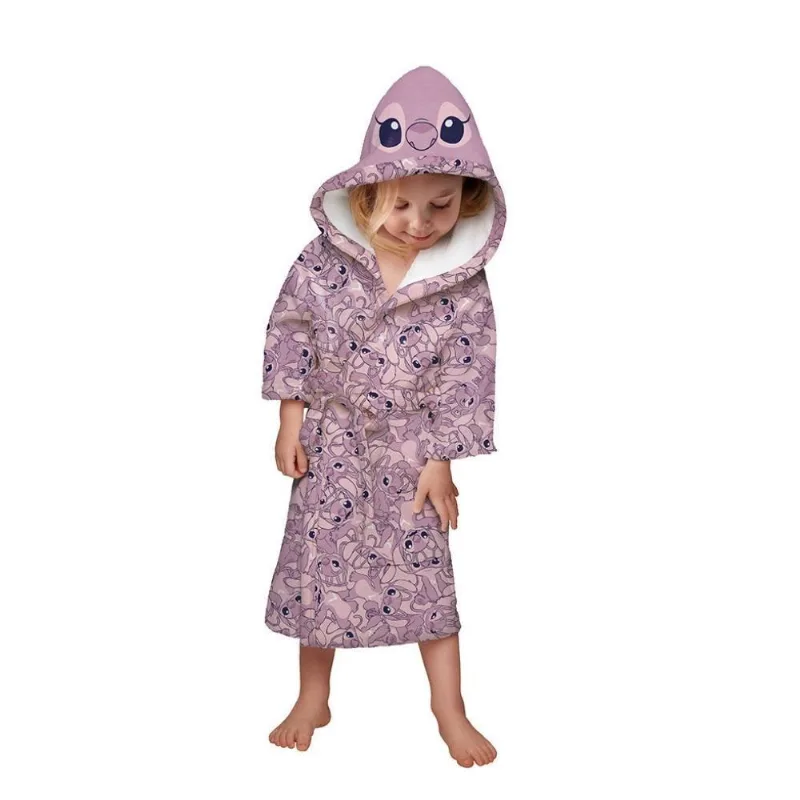 Roupão Aveludado Quimono 8 A 12 Anos Com Capuz Stitch Lepper - LEPPER