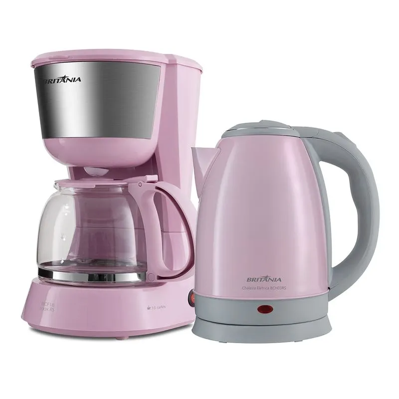 Kit Britânia Cafeteira BCF18 Inox + Chaleira Elétrica BCH03RS 1,8L 220V