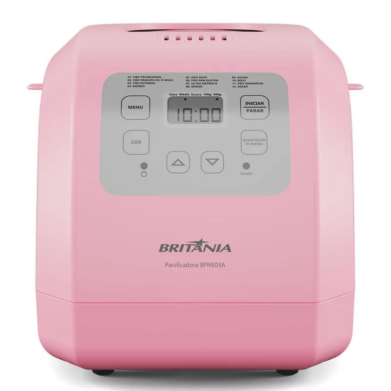 Panificadora Rosa Britânia 12 funções Programável BPNE03A 220V