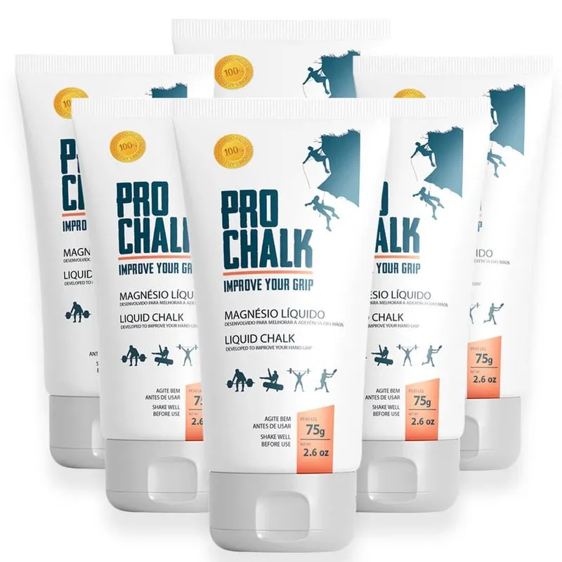 Kit 6un Magnesio Liquido Pro Chalk Liquid Chalk Tubo 75g