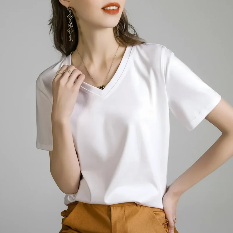 Blusa Casual em Algodão e Seda Sintética com Textura Lenogue Branco / GG