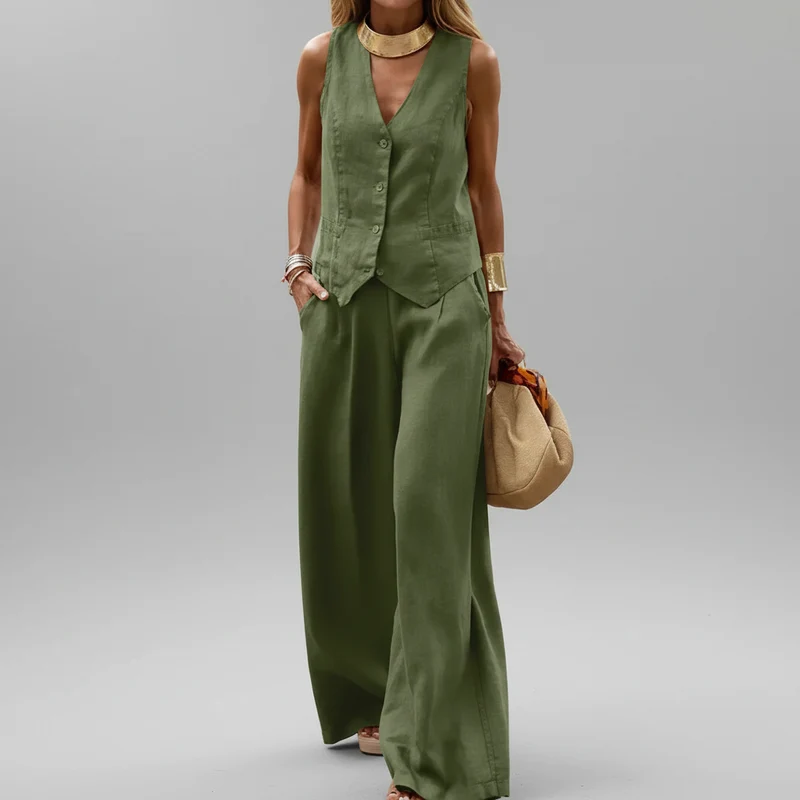 Conjunto de Alfaiataria Casual Chic para Trabalho Lenogue Verde / GG