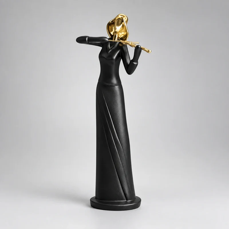 Escultura Orquestra Musical Sérénité Design Artístico Lenogue Preto (Violino)