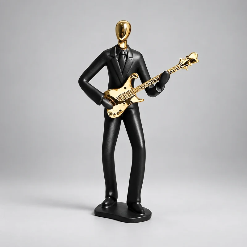 Escultura Orquestra Musical Sérénité Design Artístico Lenogue Preto (Guitarra)